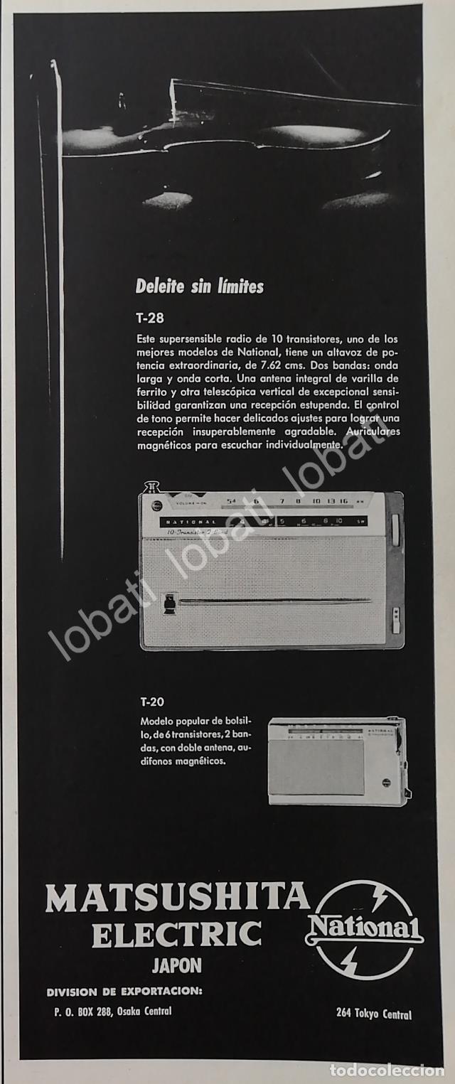 Collectionnisme d'affiches: CARTEL ANTIGUO ORIGINAL DE RADIOS NATIONAL MATSUSHITA T-20 1960 /357