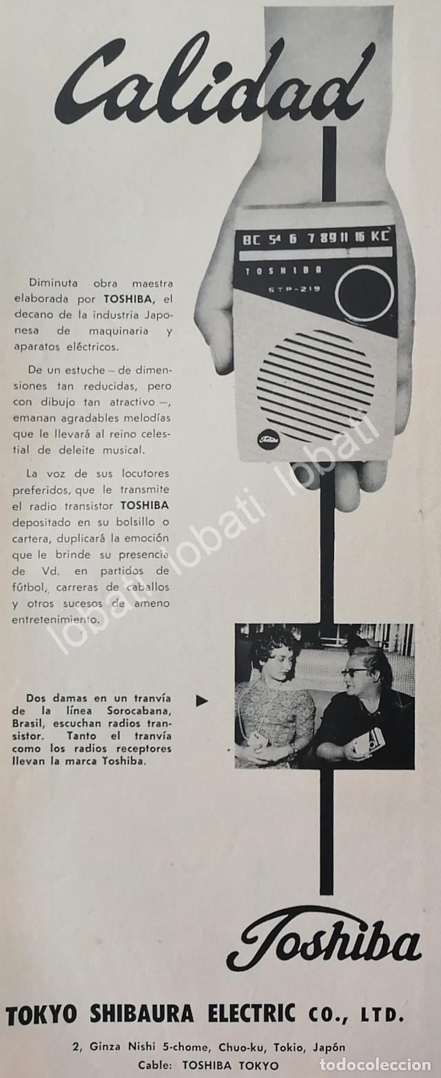 Collectionnisme d'affiches: CARTEL ANTIGUO ORIGINAL DE RADIOS DE BOLSILLO TOSHIBA 6TP-219 1960 /372