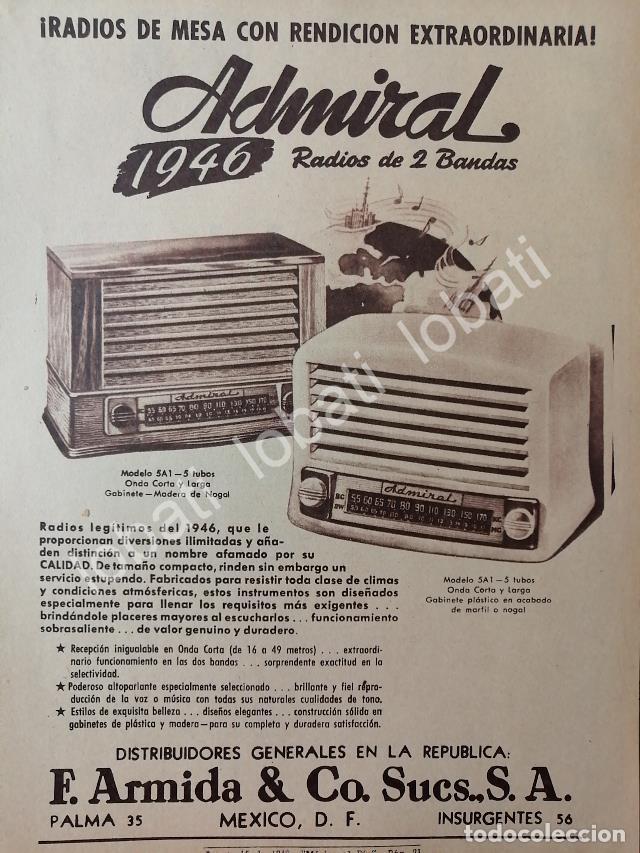 Collectionnisme d'affiches: CARTEL ANTIGUO ORIGINAL DE RADIOS ADMIRAL 5A1 1946 /384 MUY RARO