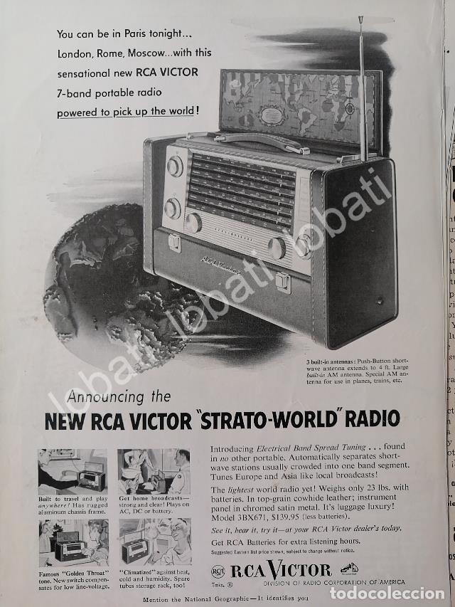 Collectionnisme d'affiches: CARTEL ANTIGUO ORIGINAL DE RADIOS RCA VICTOR STRATO WORLD 1950s /381 RARO