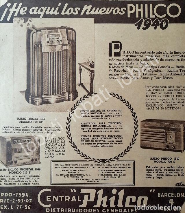 Collectionnisme d'affiches: CARTEL ANTIGUO ORIGINAL DE PUBLICIDAD ANTIGUA RADIOS PHILCO 1935 /392