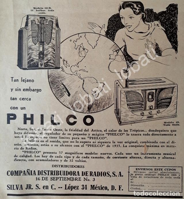 Collectionnisme d'affiches: CARTEL ANTIGUO ORIGINAL DE MINI CARTEL RADIOS PHILCO 1935 /389