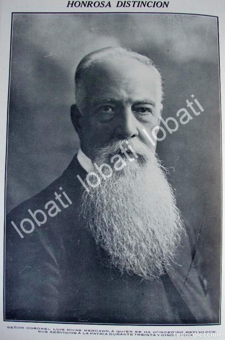 Collectionnisme d'affiches: CARTEL ANTIGUO ORIGINAL DE JUBILEO DEL CORONEL. LUIS RIVAS MERCADO 1910 / MLT