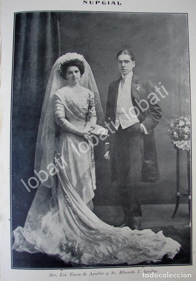 Collectionnisme d'affiches: CARTEL ANTIGUO ORIGINAL DE BODA. AGUILAR YARZA 1910 ( EDUARDO I. AGUILAR ) ASM