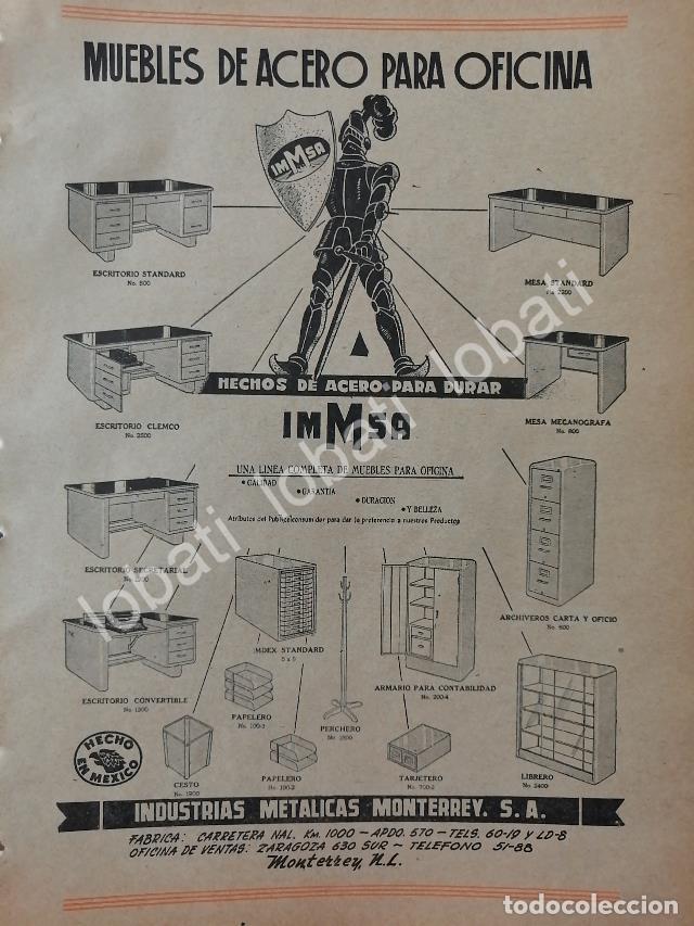Collectionnisme d'affiches: CARTEL ANTIGUO ORIGINAL DE IMMSA. INDUSTRIAS METALICAS MONTERREY 1952 /723