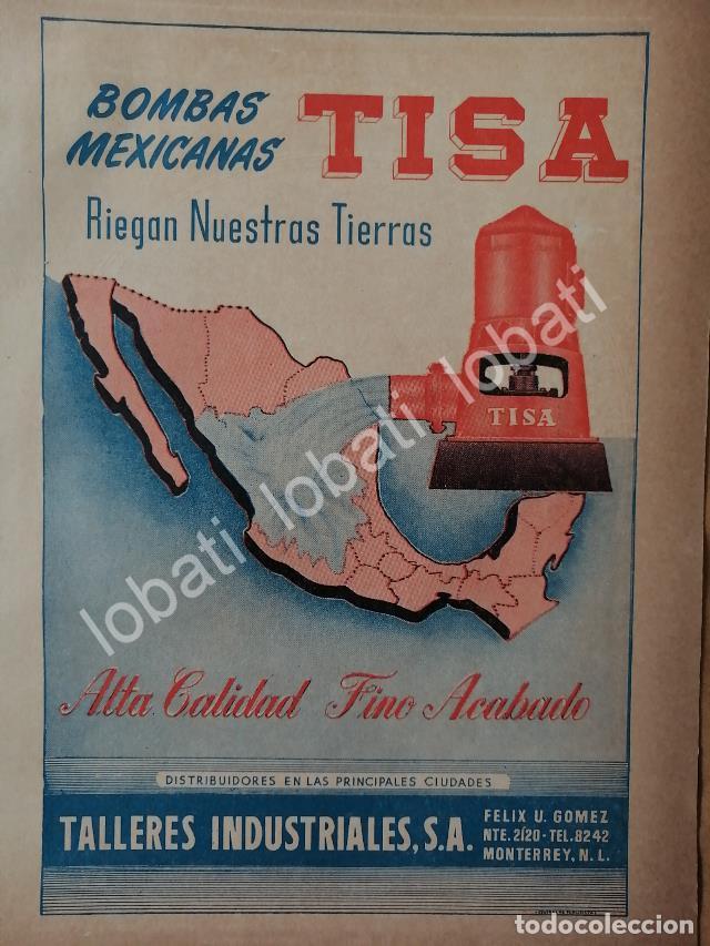 Collectionnisme d'affiches: CARTEL ANTIGUO ORIGINAL DE BOMBAS HIDRAULICAS TISA.TALLERES INDUSTRIALES S.A /724 MONTERREY