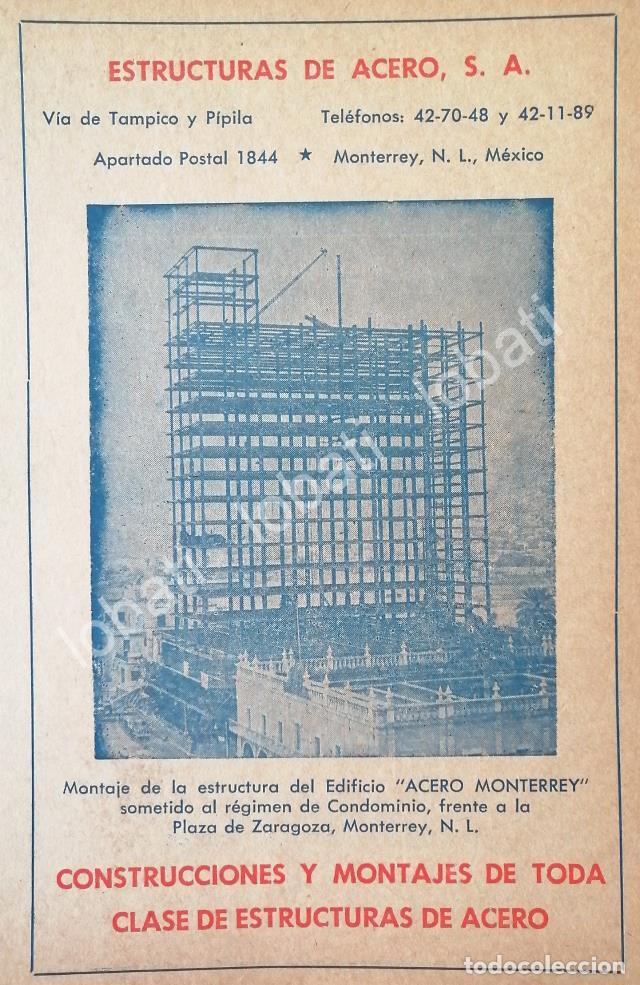 Collectionnisme d'affiches: CARTEL ANTIGUO ORIGINAL DE CONSTRUCCION DEL EDIFICIO ACERO MONTERREY 1950s /268