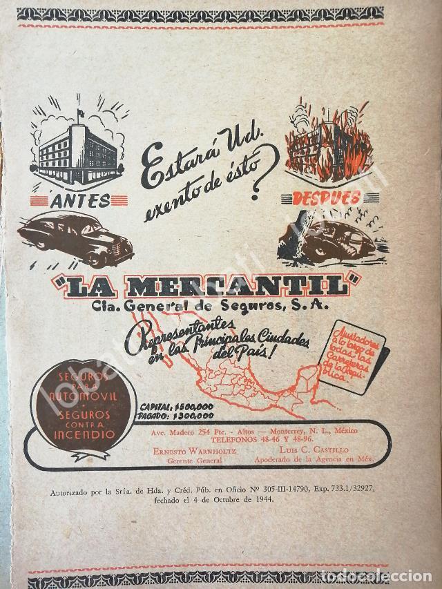 Collectionnisme d'affiches: CARTEL ANTIGUO ORIGINAL DE ASEGURADORA LA MERCANTIL 1940s /266 MONTERREY