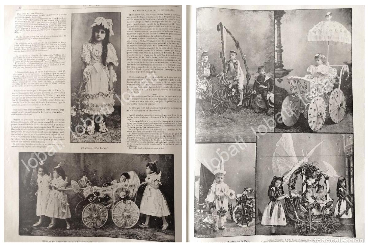 Collectionnisme d'affiches: CARTEL ANTIGUO ORIGINAL DE NI&Ntilde;OS DE LA ALTA SOCIEDAD DE SAN LUIS POTOSI 1895 / ASM LEA DESCRIPCION