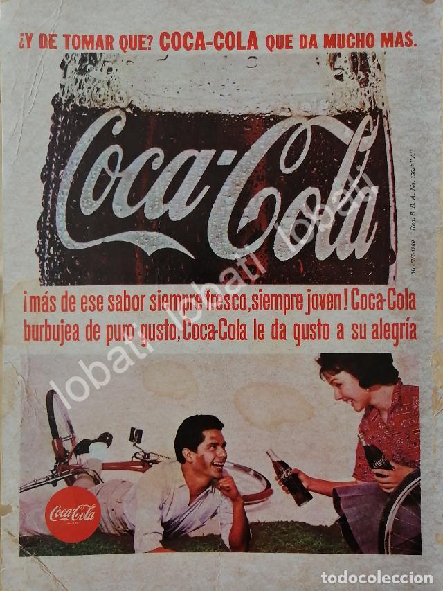Collectionnisme d'affiches: CARTEL ANTIGUO ORIGINAL DE REFRESCOS COCA COLA 1965. /223