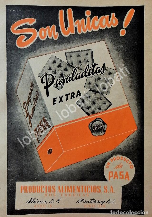 Collectionnisme d'affiches: CARTEL ANTIGUO ORIGINAL DE GALLETAS PASA (PRODUCTOS ALIMENTICIOS S.A) 1950 /225 MONTERREY