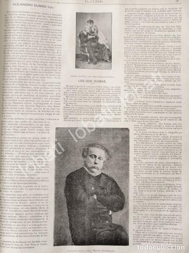 Collectionnisme d'affiches: CARTEL ANTIGUO ORIGINAL DE MUERE ALEJANDRO DUMAS HIJO 1895 / ECT