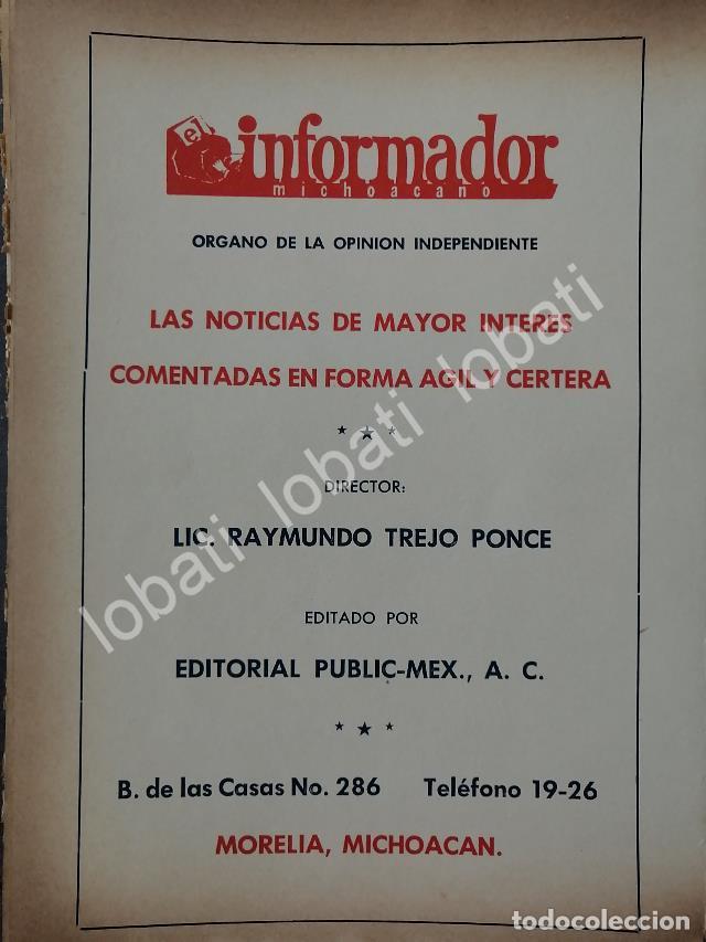 Collectionnisme d'affiches: CARTEL ANTIGUO ORIGINAL DE AFICHE DEL PERIODICO EL INFORMADOR MICHOACANO 1966 / N81