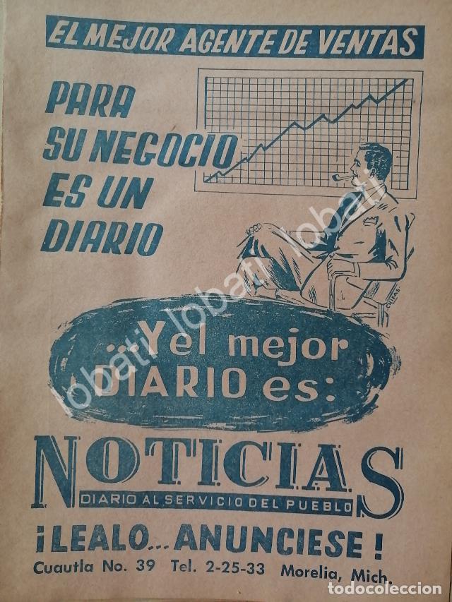 Collectionnisme d'affiches: CARTEL ANTIGUO ORIGINAL DE PUBLICIDAD DEL PERIODICO NOTICIAS / MORELIA MICH 1966 /N78