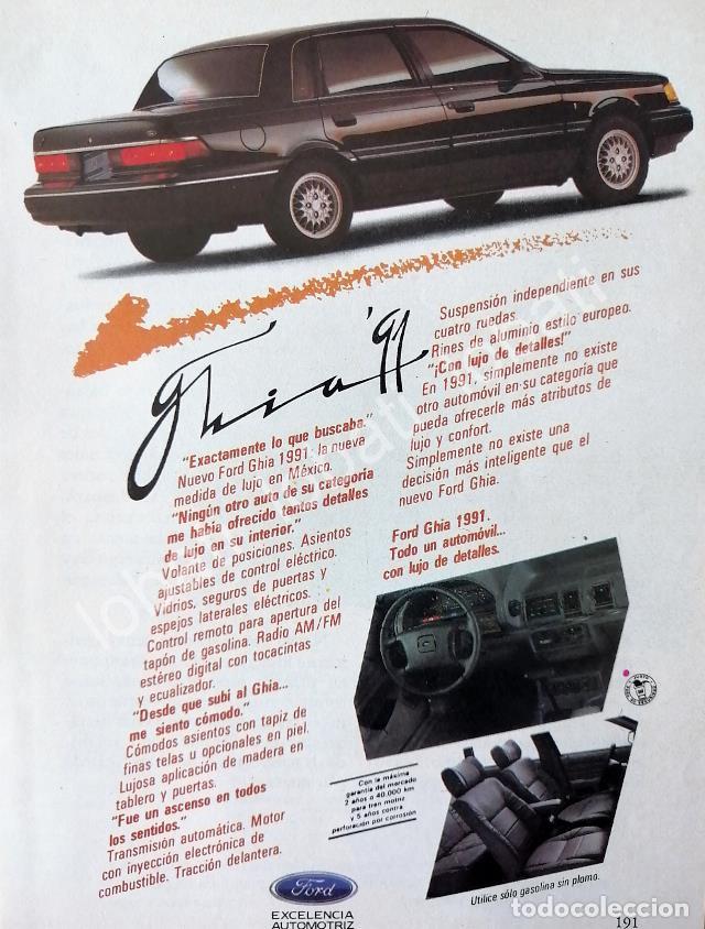 Collectionnisme d'affiches: CARTEL ANTIGUO ORIGINAL DE MINI AFICHE AUTOS FORD GHIA 1991 /444