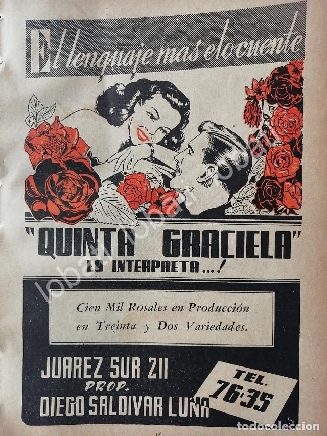 Collectionnisme d'affiches: CARTEL ANTIGUO ORIGINAL DE FLORERIA QUINTA GRACIELA 1947 MONTERREY. /734