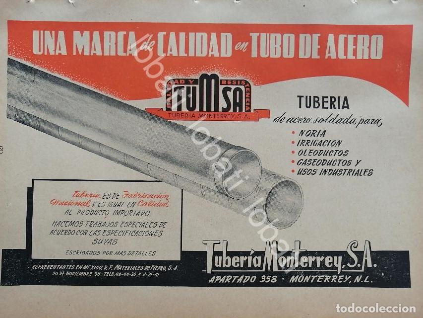 Collectionnisme d'affiches: CARTEL ANTIGUO ORIGINAL DE FABRICA DE TUBOS. TUMSA 1947. /732 ( TUBERIA MONTERREY S.A )