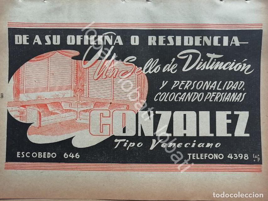 Collectionnisme d'affiches: CARTEL ANTIGUO ORIGINAL DE PERSIANAS GONZALEZ 1947. /733