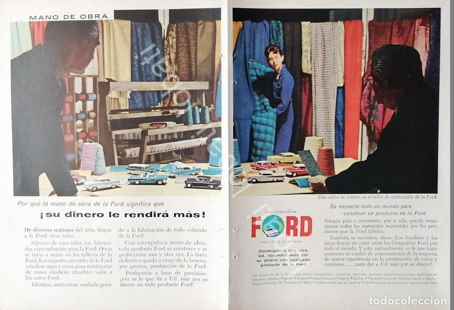 Collectionnisme d'affiches: CARTEL ANTIGUO ORIGINAL DE MINI AFICHE AUTOS FORD VARIOS 1950s /449
