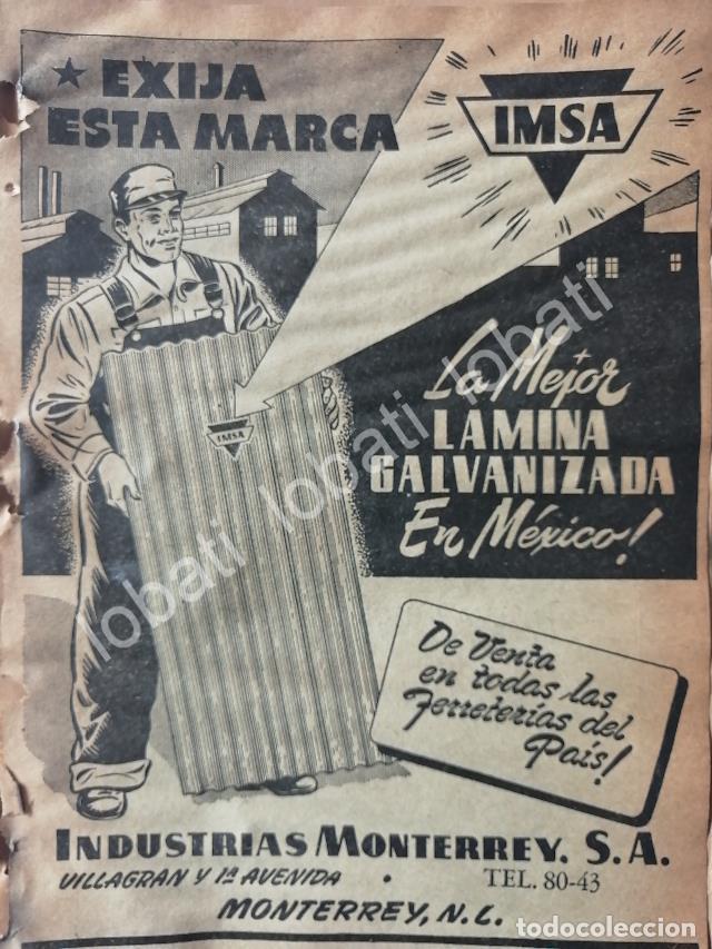 Collectionnisme d'affiches: CARTEL ANTIGUO ORIGINAL DE LAMINA IMSA. INSDUSTRIAS MONTERREY 1953 /738