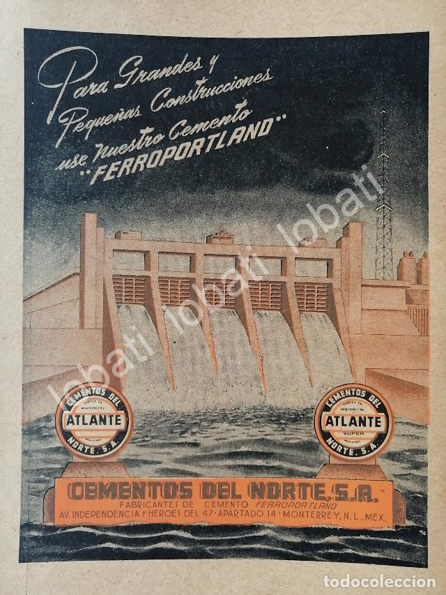Collectionnisme d'affiches: CARTEL ANTIGUO ORIGINAL DE CEMENTOS DEL NORTE 1957. MONTERREY /748