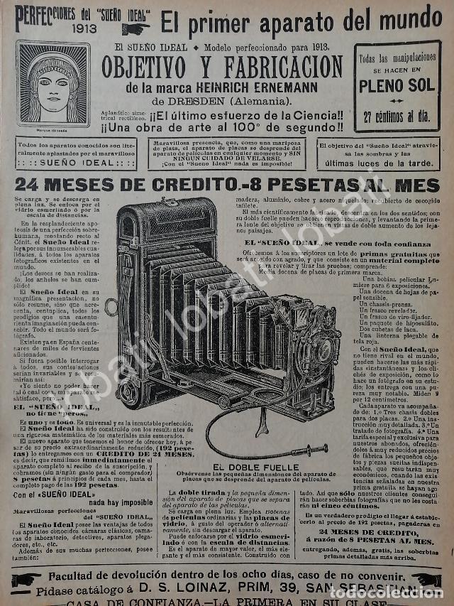 Collectionnisme d'affiches: CARTEL ANTIGUO ORIGINAL DE CAMARAS HEINRICH ERNEMANN 1913 /424 MUY RARO