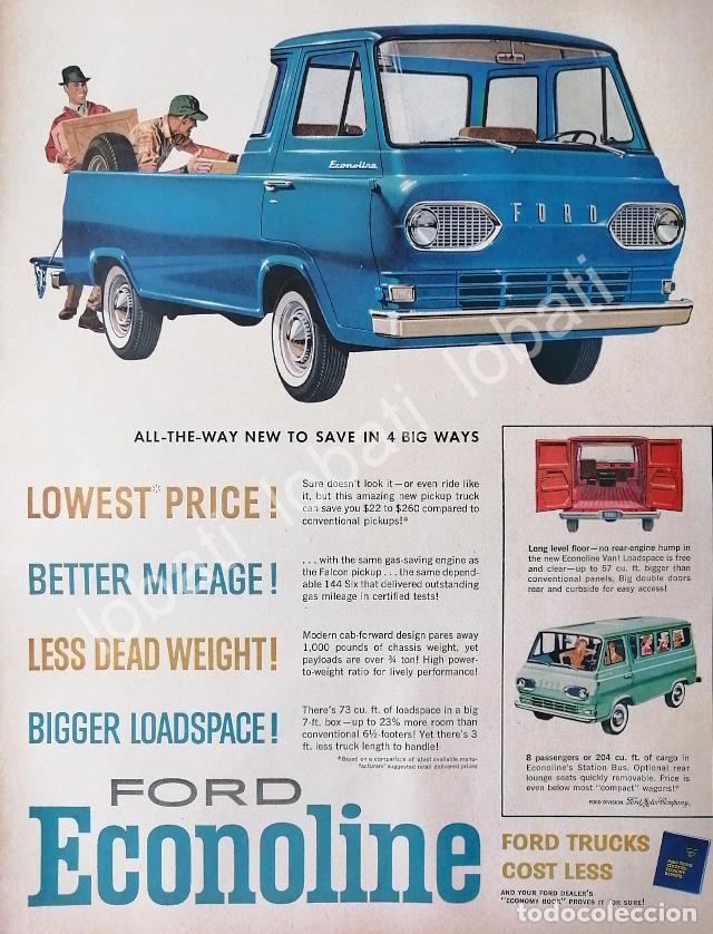Collectionnisme d'affiches: CARTEL ANTIGUO ORIGINAL DE AUTOS CAMIONES FORD ECONOLINE 1961 /476