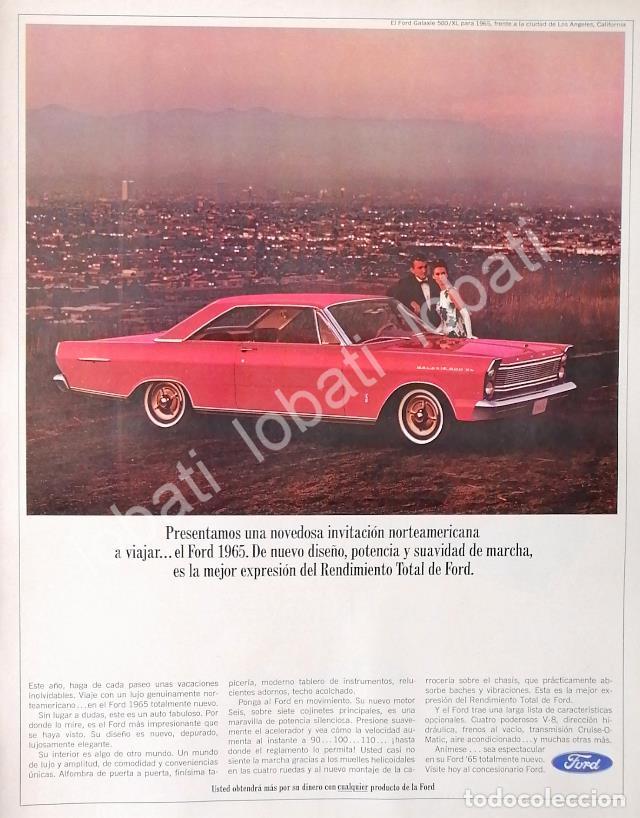 Collectionnisme d'affiches: CARTEL ANTIGUO ORIGINAL DE AUTOS FORD GALAXIE 500 XL 1965 /481
