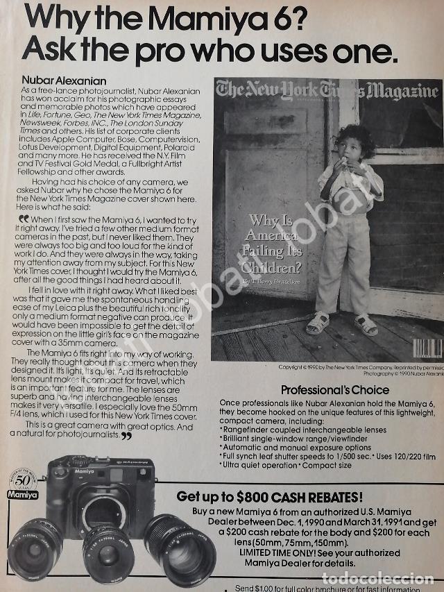 Collectionnisme d'affiches: CARTEL ANTIGUO ORIGINAL DE CAMARAS FOTOGRAFICAS MAMIYA 6 1990 /462
