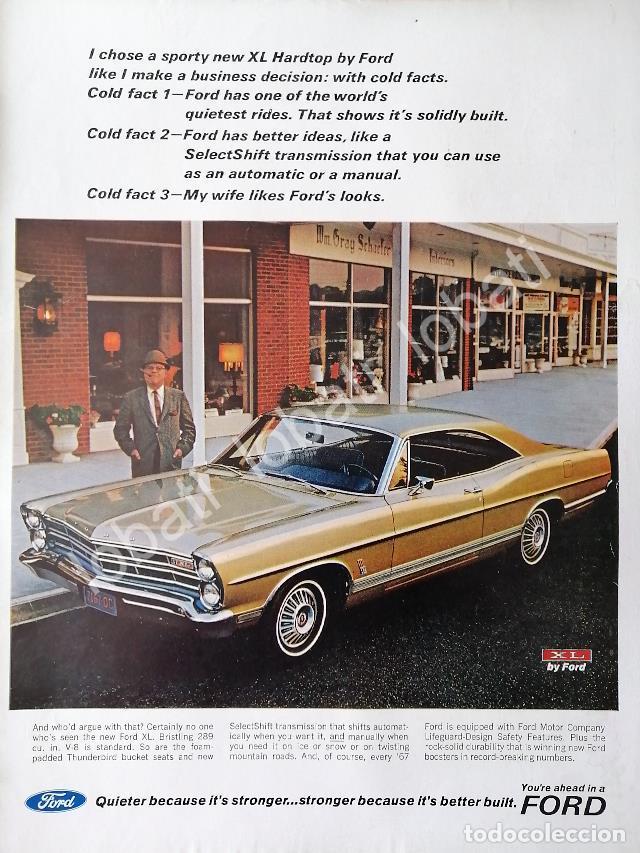 Collectionnisme d'affiches: CARTEL ANTIGUO ORIGINAL DE AUTOS FORD XL V-8 1967 ( FORD GALAXIE ) /488 RARO