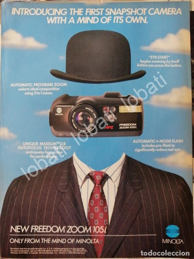 Collectionnisme d'affiches: CARTEL ANTIGUO ORIGINAL DE CAMARAS FOTOGRAFICAS MINOLTA FREEDOM 1990 /470