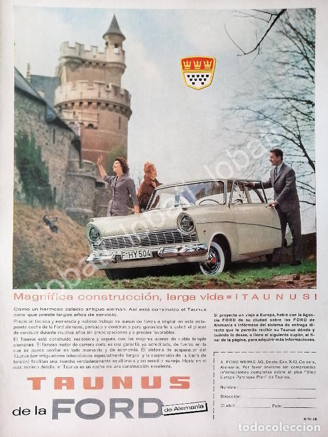 Collectionnisme d'affiches: CARTEL ANTIGUO ORIGINAL DE AUTOS FORD TAUNUS 1962 /492