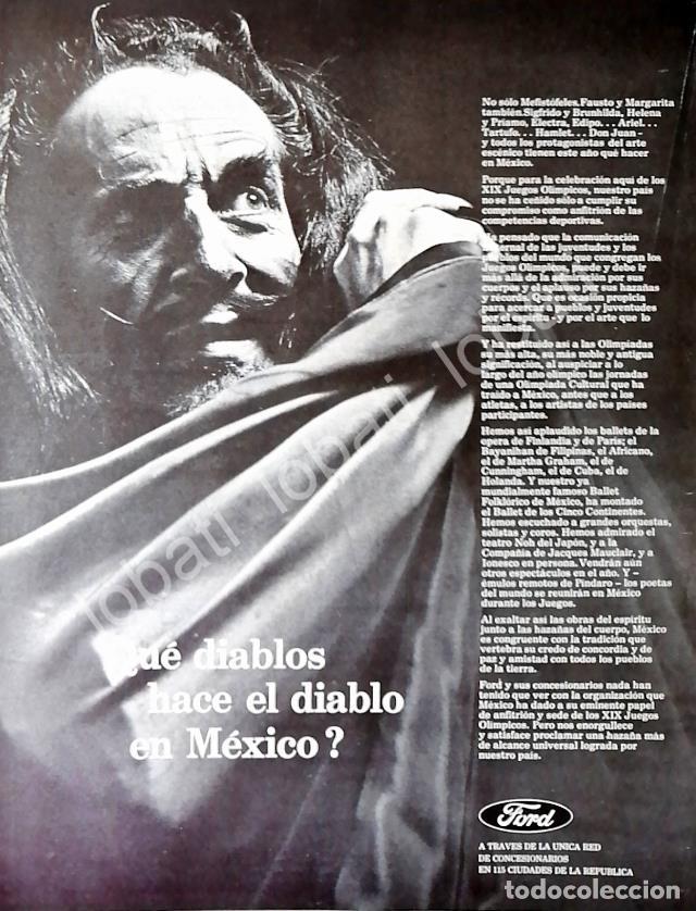 Collectionnisme d'affiches: CARTEL ANTIGUO ORIGINAL DE AUTOS FORD OLIMPIADAS 1968 /494