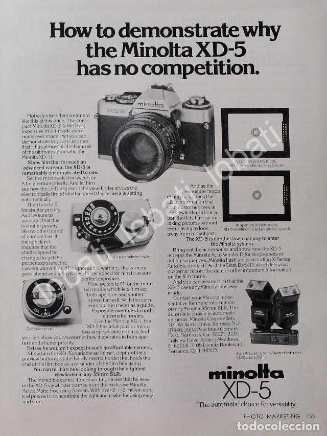 Collectionnisme d'affiches: CARTEL ANTIGUO ORIGINAL DE CAMARAS FOTOGRAFICAS MINOLTA XG-1 1978 /510
