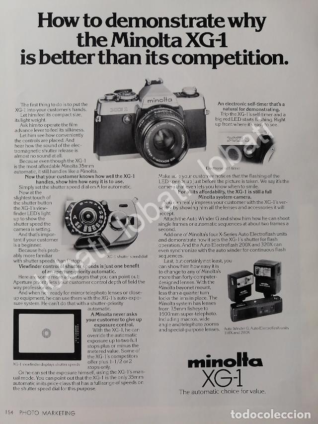 Collectionnisme d'affiches: CARTEL ANTIGUO ORIGINAL DE CAMARAS FOTOGRAFICAS MINOLTA XG-1 1978 /509