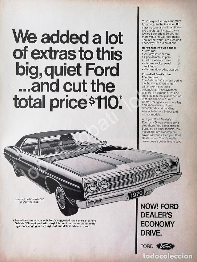 Collectionnisme d'affiches: CARTEL ANTIGUO ORIGINAL DE AUTOS FORD GALAXIE 500 1970 /506
