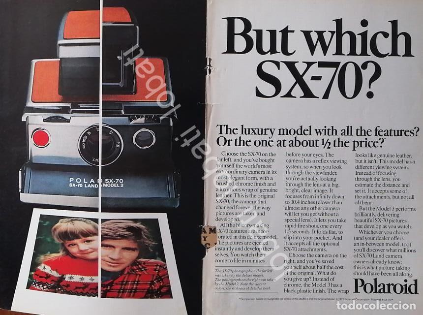 Collectionnisme d'affiches: CARTEL ANTIGUO ORIGINAL DE CAMARAS FOTOGRAFICAS POLAROID SX-70 MODEL 3 1970s /515