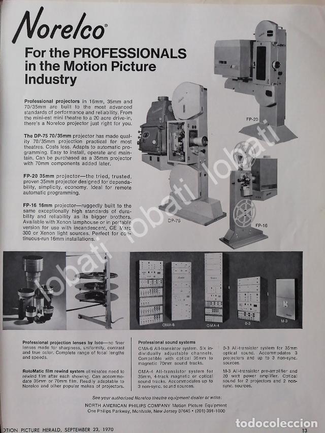 Collectionnisme d'affiches: CARTEL ANTIGUO ORIGINAL DE PROYECTOR PARA CINES NORELCO 1970 /532