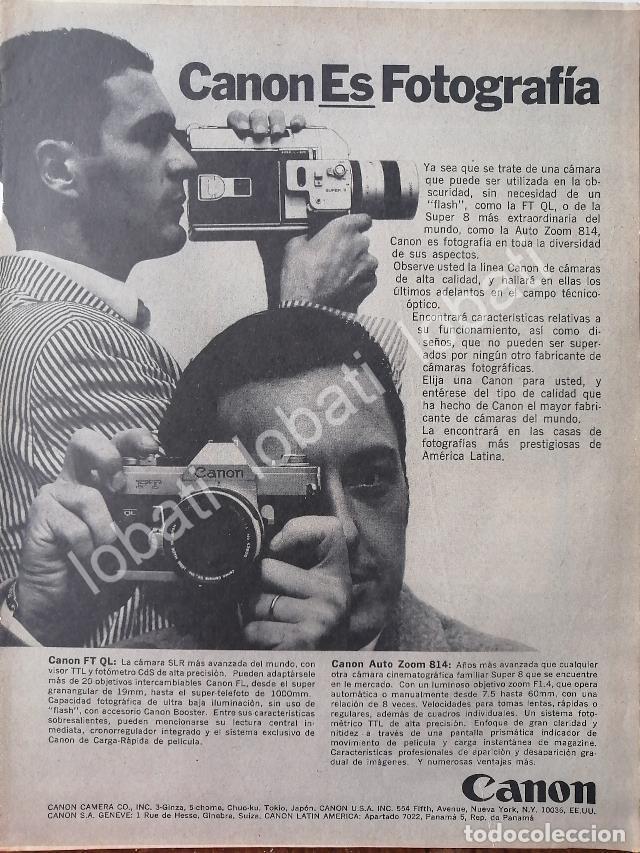 Collectionnisme d'affiches: CARTEL ANTIGUO ORIGINAL DE CAMARAS FILMADORAS CANON AUTOZOOM 415 & MAS 1967 /562