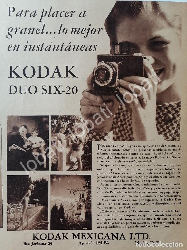 Collectionnisme d'affiches: CARTEL ANTIGUO ORIGINAL DE CAMARAS FOTOGRAFICAS KODAK DUO SIX-20 1932 /564