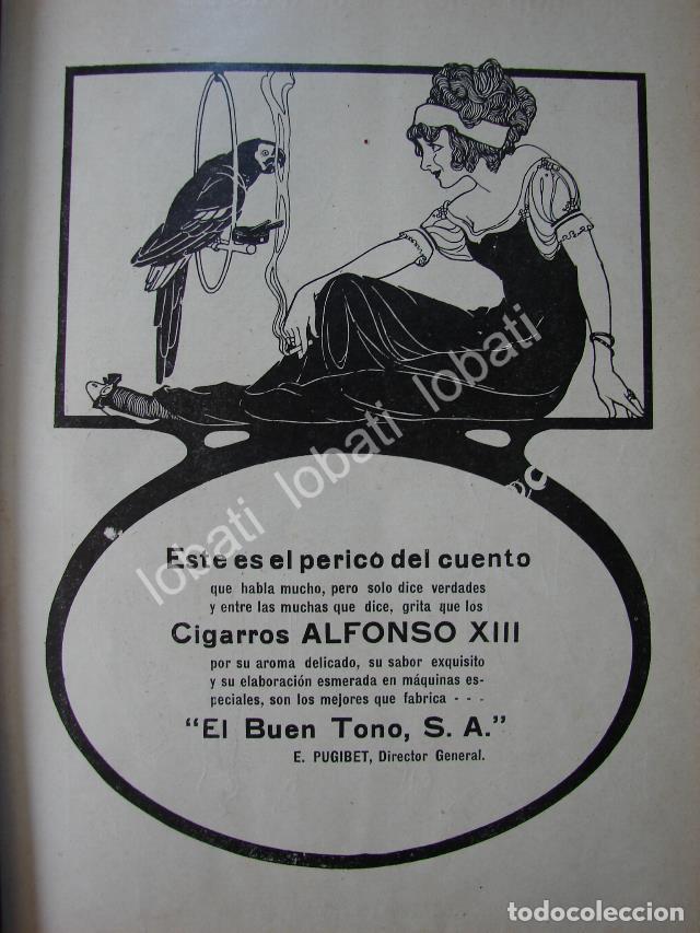 Collectionnisme d'affiches: CARTEL ANTIGUO ORIGINAL DE AFICHE ART NOUVEAU. CIGARROS ALFONSO XIII CIGARRERA EL BUEN TONO 1914 /2