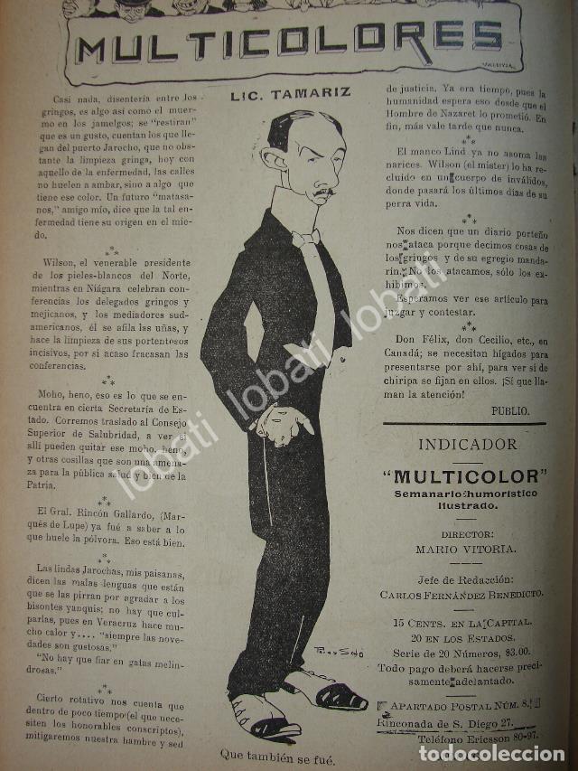 Poster collecting: CARICATURA ANTIGUA. EDUARDO TAMARIZ ZANCHEZ 1914. POR PEREZ SOTO /53 PLT
