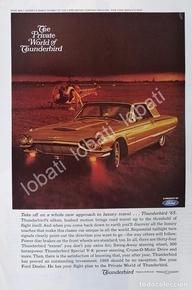 Poster collecting: CARTEL ANTIGUO ORIGINAL DE AUTOS FORD THUNDERBIRD 1965 /530