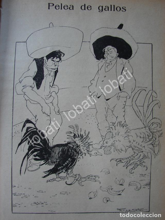 Poster collecting: CARICATURA ANTIGUA 1914. PELA DE GALLOS PANCHO VILLA Y GENERAL., VELASCO / MLT