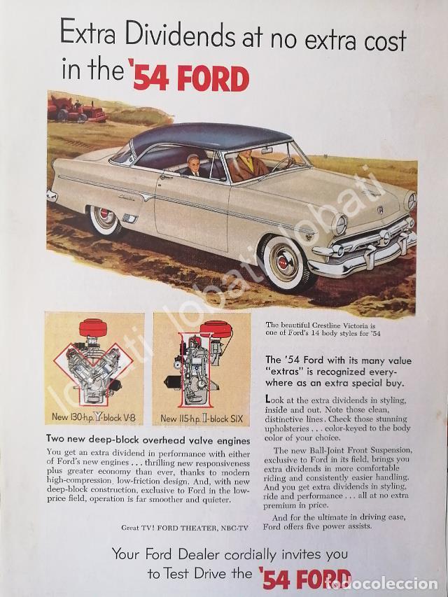 Collectionnisme d'affiches: CARTEL ANTIGUO ORIGINAL DE AUTOS FORD VICTORIA 1954 /534