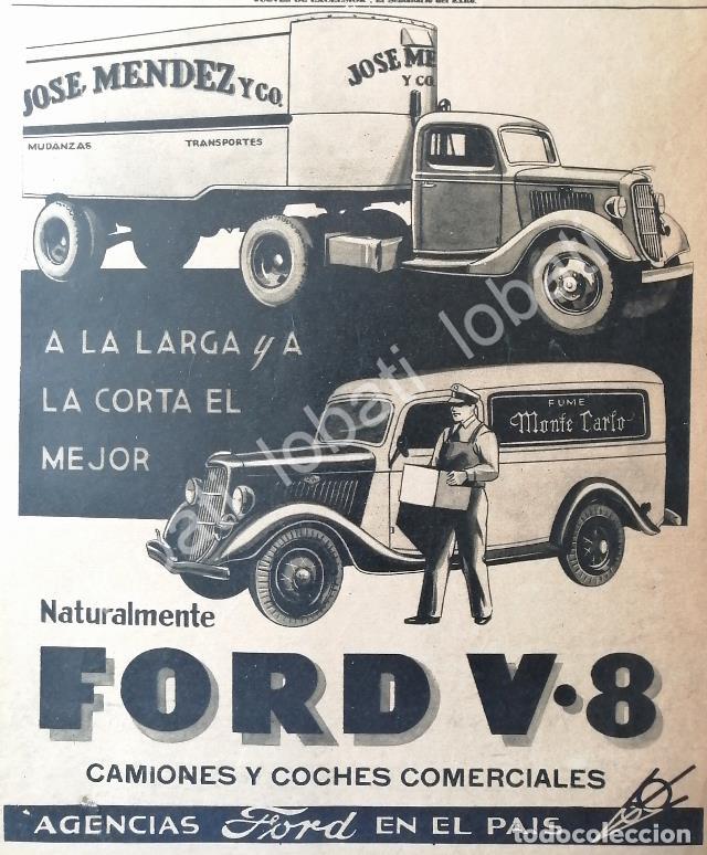 Collectionnisme d'affiches: CARTEL ANTIGUO ORIGINAL DE DE AUTOS FORD V-8 1935 /546 RARO