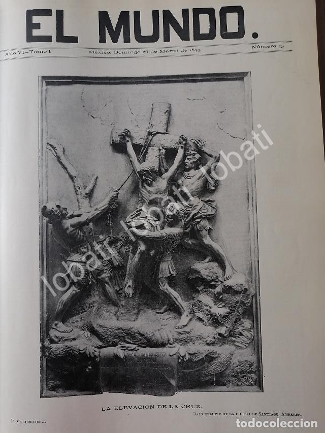 Collectionnisme d'affiches: PORTADA ANTIGUA ORIGINAL 1899. LA ELEVACION DE LA CRUZ / ARTE SACRO, RLG