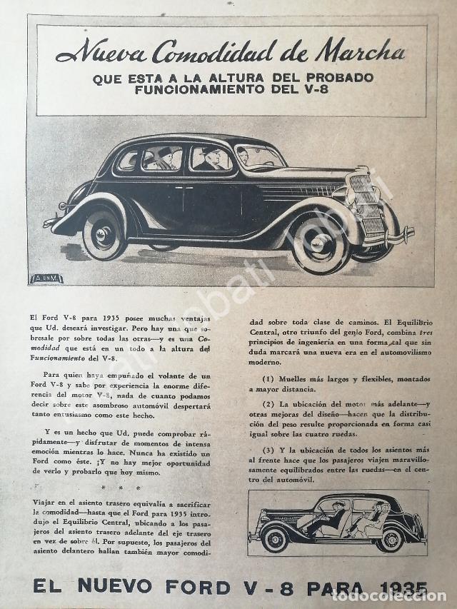 Collectionnisme d'affiches: CARTEL ANTIGUO ORIGINAL DE PUBLICIDAD VINTAGE AUTOS FORD V8 1935 /555