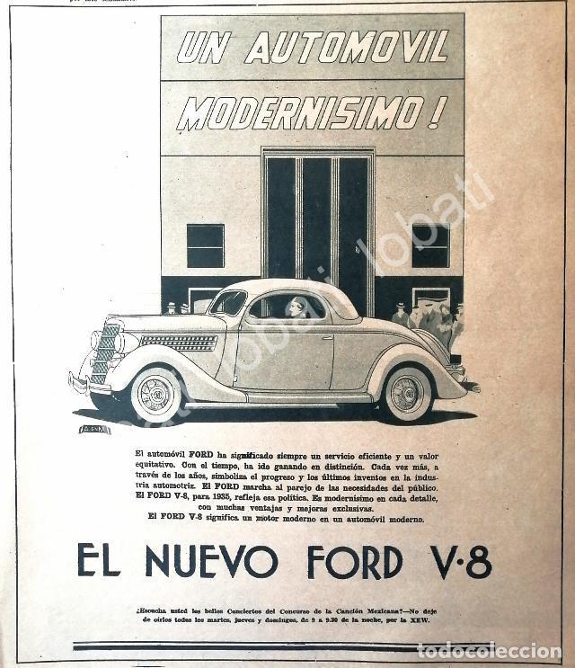 Collectionnisme d'affiches: CARTEL ANTIGUO ORIGINAL DE PUBLICIDAD VINTAGE AUTOS FORD V8 1935 /554