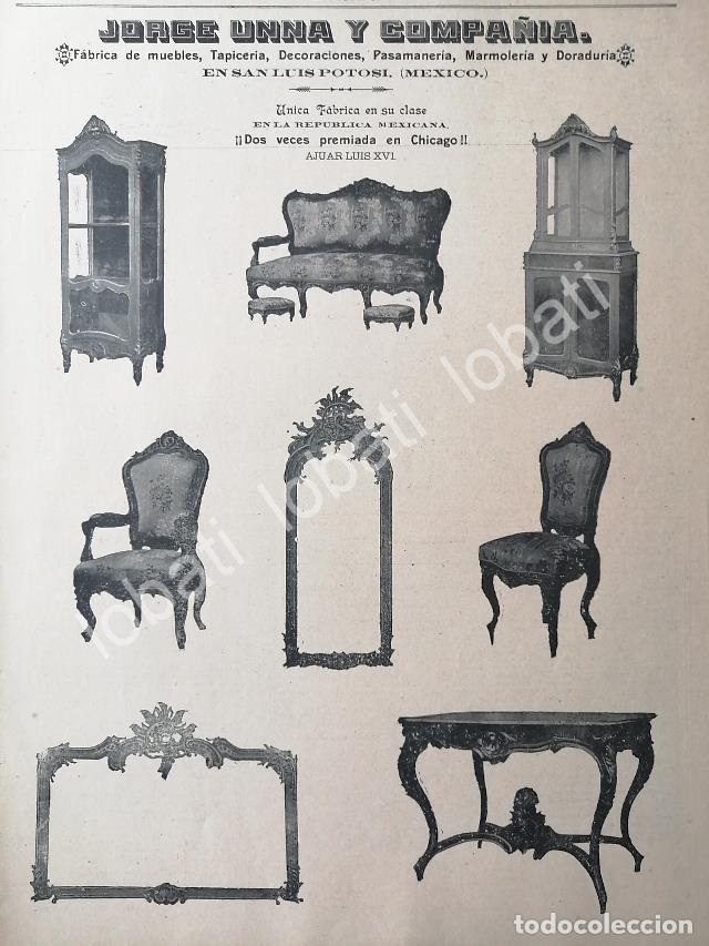 Collectionnisme d'affiches: CARTEL ANTIGUO ORIGINAL DE FABRICA DE MUEBLES MUEBLES JORGE UNNA Y COMPA&Ntilde;IA 1895 /280